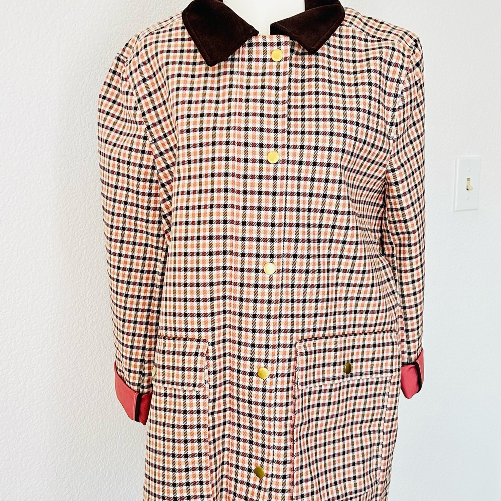 LOFT Barn Coat with Contrast Corduroy Collar - Beige/Navy/Brown - Picture 2 of 10